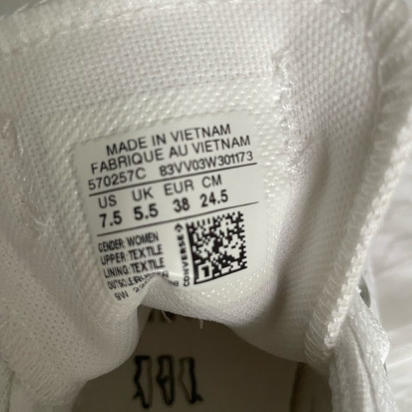 Converse White Canvas Sneakers Classic Design - Picture 7 of 8